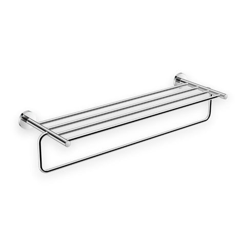 Jika Basic fürdőlepedő tartó polc, törölközőtartó rúddal, krómozott, 62,5 cm