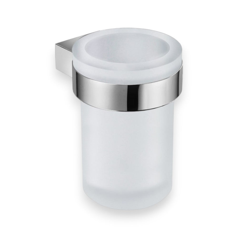 Jika Pure pohártartó, fali, üveg betéttel, 11,5cm, krómozott
