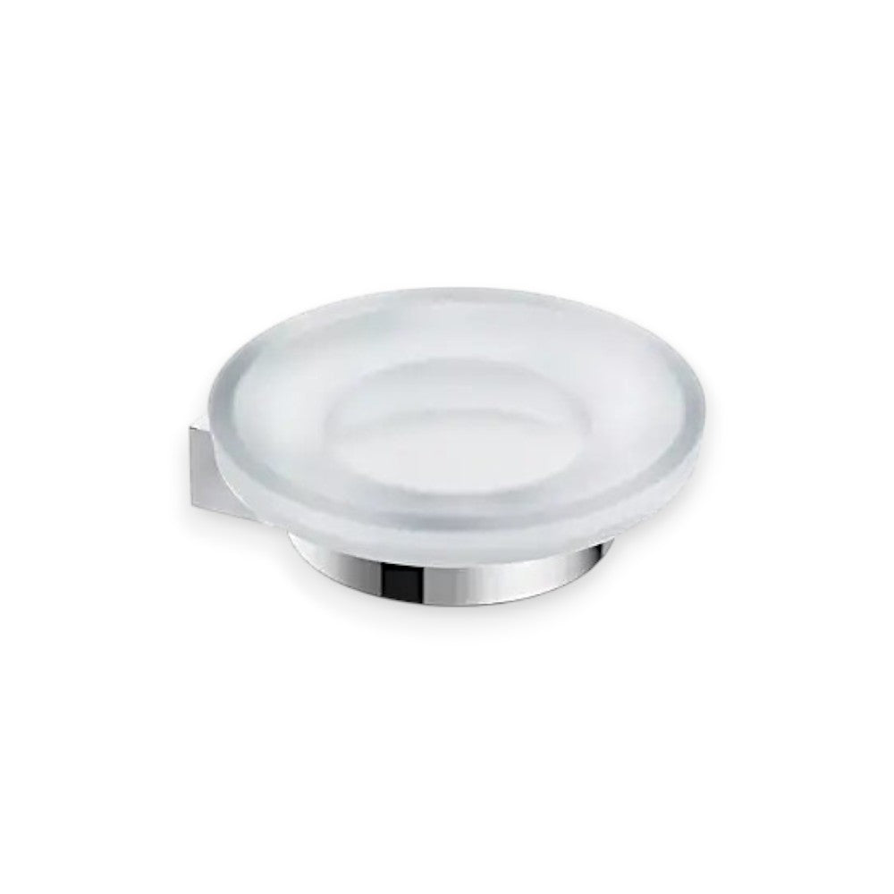 Jika Pure szappantartó, fali, üveg betéttel, 11cm, krómozott
