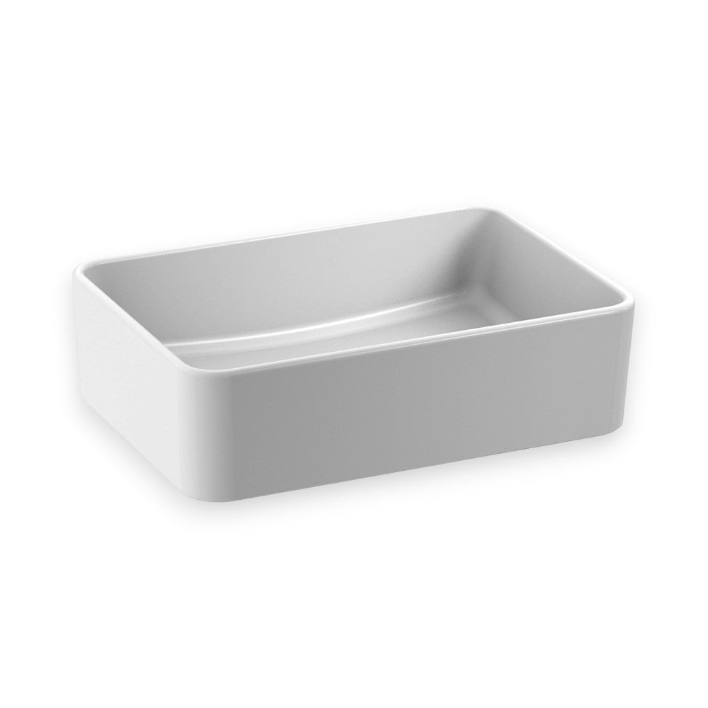 Jika Cubito Pure 50 szögletes mosdótál, csaplyuk és túlfolyó nélkül, Jikaperla, fehér, 50x35x19 cm