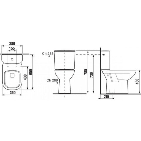 Jika Deep by Jika álló kombi wc csésze, mélyöblítésű, alsó kifolyású, fehér