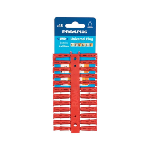 Műanyag tipli Rawlplug 6x28 piros 96db/bliszter