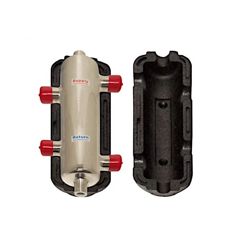 Hidraulikus váltó 120 INOX 1" KM + szigetelés (4 csonkos)