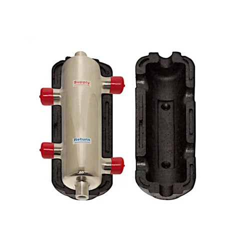 Hidraulikus váltó 120 INOX 1" KM + szigetelés (4 csonkos)