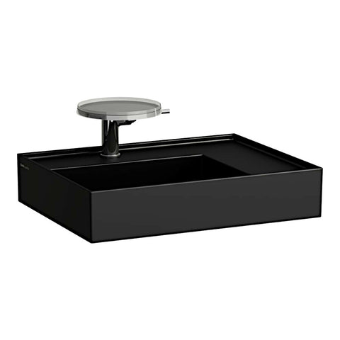 Laufen Kartell By mosdó, aszimmetrikus, polcfelület jobb oldalon, speciálisan fedett lefolyóval