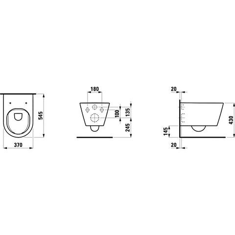 Laufen Kartell by Laufen wc,fali rimless, matt fekete
