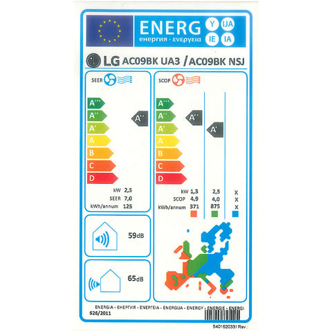LG AC09BK ArtCool Mirror split klíma szett, 2,6 kW (AC09BK.NSJ + AC09BK.UA3)