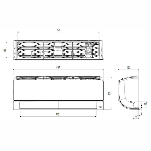 LG AC12BK ArtCool Mirror split klíma szett, 3,5 kW (AC12BK.NSJ + AC12BK.UA3)