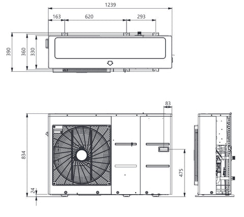 LG Therma-V - HM071MR.U44 - monoblokkos hőszivattyú 7,0 kW (R32) 1Ø (a fűtőbetétet nem tartalmazza)
