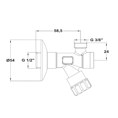 Mofém sarokszelep 1/2"-3/8" , szűrős