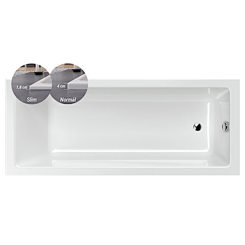 M-Acryl Sandra Slim fürdőkád 160x70cm + kádláb