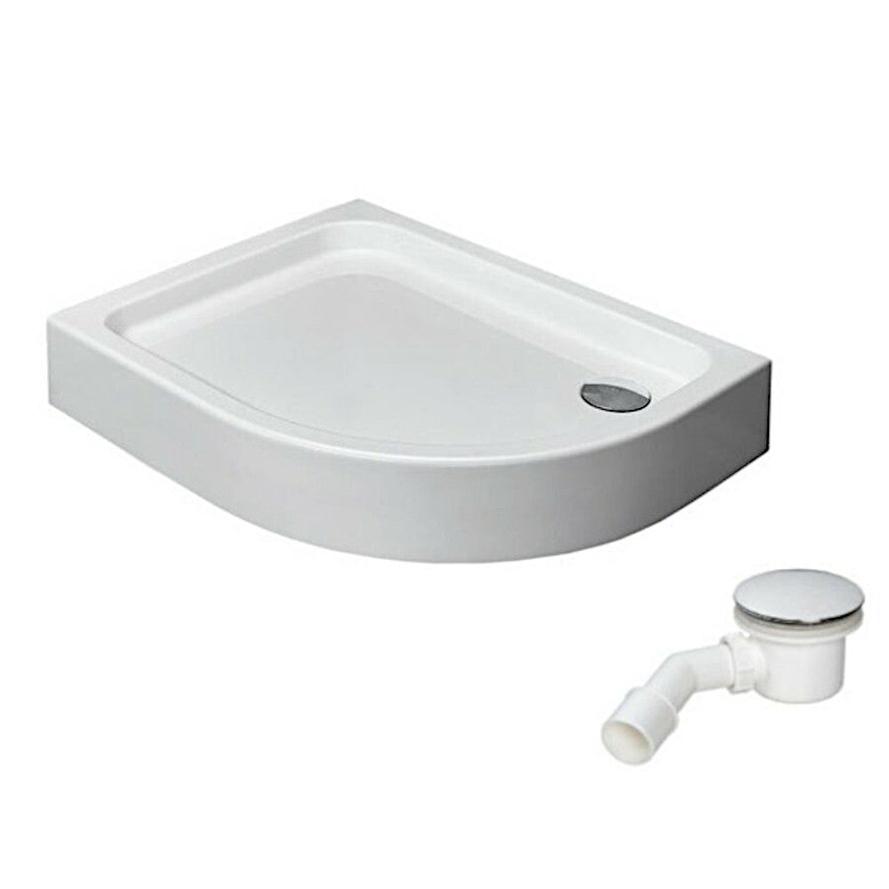Radaway Laros E zuhanytálca 100x80 cm akril, előlapos, lábbal, ST90 szifonnal, balos (SLE81017-01L)