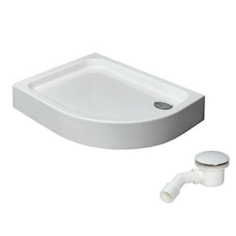 Radaway Laros E zuhanytálca 100x80 cm akril, előlapos, lábbal, ST90 szifonnal, balos (SLE81017-01L)