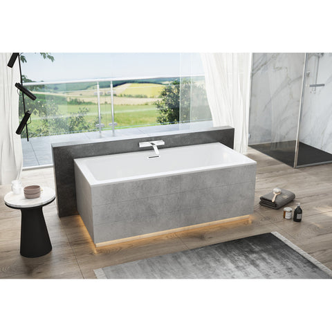 M-Acryl Sabina Slim Pro 180x80 kád vízszintes túlfolyóval