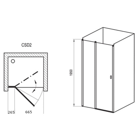 Ravak CSD2 100 zuhanyajtó szatén + transparent