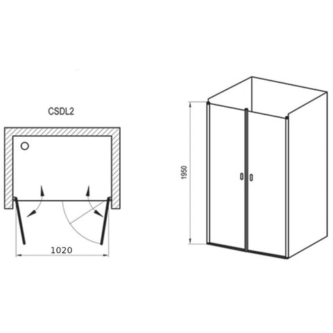 Ravak CSDL2 120 zuhanyajtó szatén + transparent