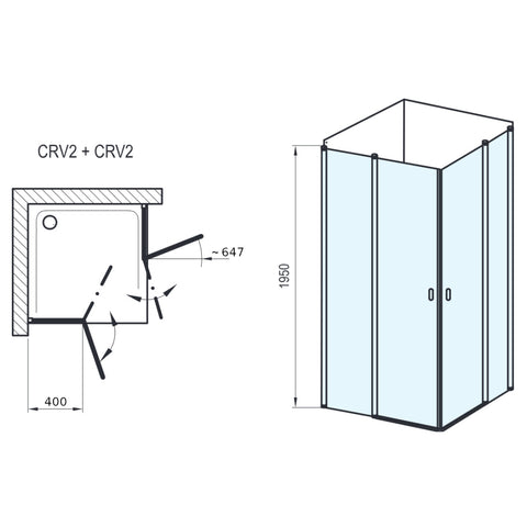 Ravak CRV2 90 zuhanykabin krómhatású + transparent