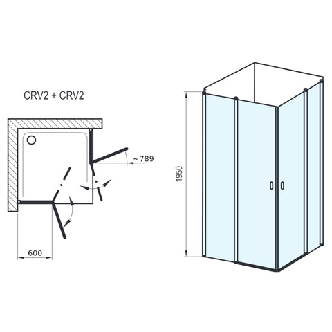 Ravak CRV2 120 zuhanykabin fehér + transparent