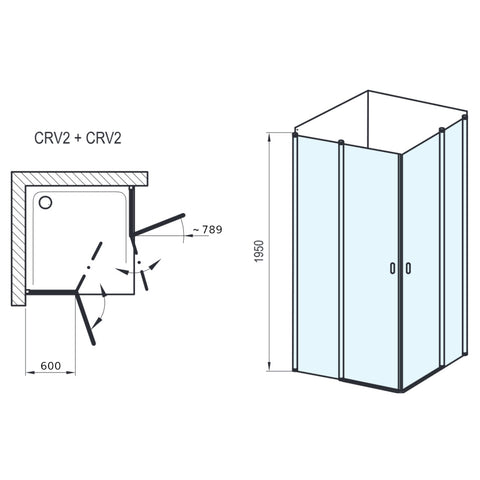 Ravak CRV2 120 zuhanykabin krómhatású + transparent