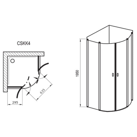 Ravak CSKK4 80 zuhanykabin fehér + transparent