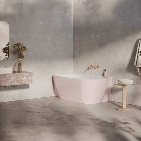 Ravak Freedom Corner II TEC L akrilkád 1750x860 alabaster pink/fehér, fehér lefolyó