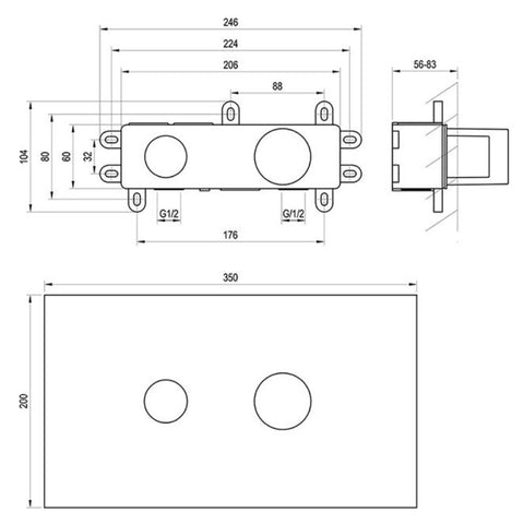 Ravak R-box 07B.50 R-box Basin alaptest a falba süllyesztett csaptelepekhez
