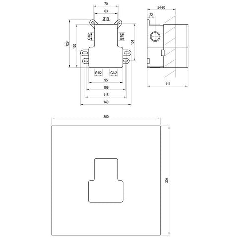 Ravak R-box 07E.50 R-box Vertical O2 alaptest a falba süllyesztett csaptelepekhez