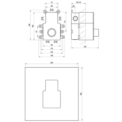 Ravak R-box 07F.50 R-box Vertical O2/O3 alaptest a falba süllyesztett csaptelepekhez