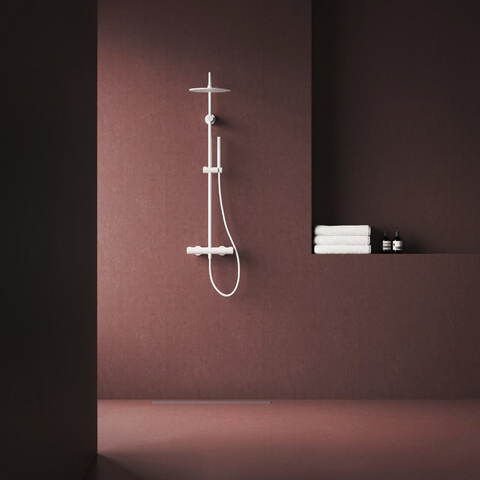 Ravak Spring termosztátos zuhanyoszlop, állítható, zuhanyszettel, matt fehér SG 091.10WHM