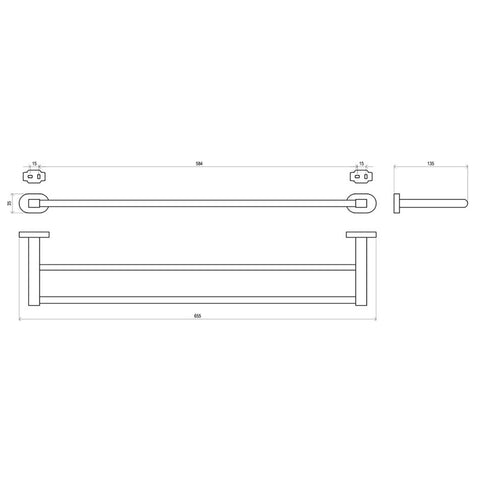 Ravak Chrome törölközőtartó dupla 66 cm CR 320.00