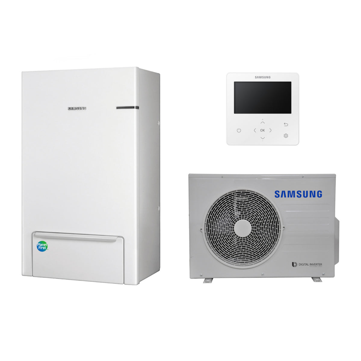 Samsung Split R32 hőszivattyú 9 kW + beltéri oldalfali Hydro egység + vezetékes szabályzó, 1 fázis