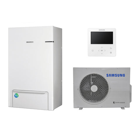 Samsung Split R32 hőszivattyú 9 kW + beltéri oldalfali Hydro egység + vezetékes szabályzó, 1 fázis