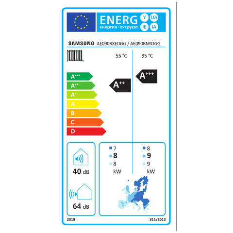 Samsung Split R32 hőszivattyú 9 kW + beltéri oldalfali Hydro egység + vezetékes szabályzó, 3 fázis