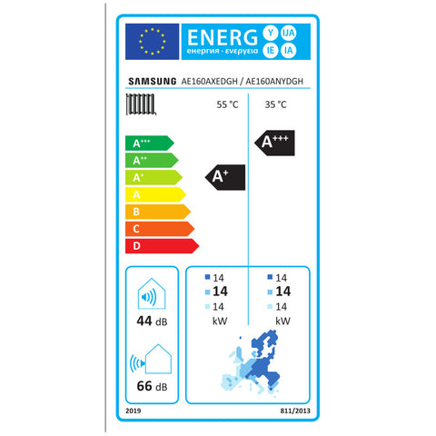 Samsung Split R410A hőszivattyú 16 kW + beltéri oldalfali Hydro egység + vezetékes szabályzó, 3 fázis