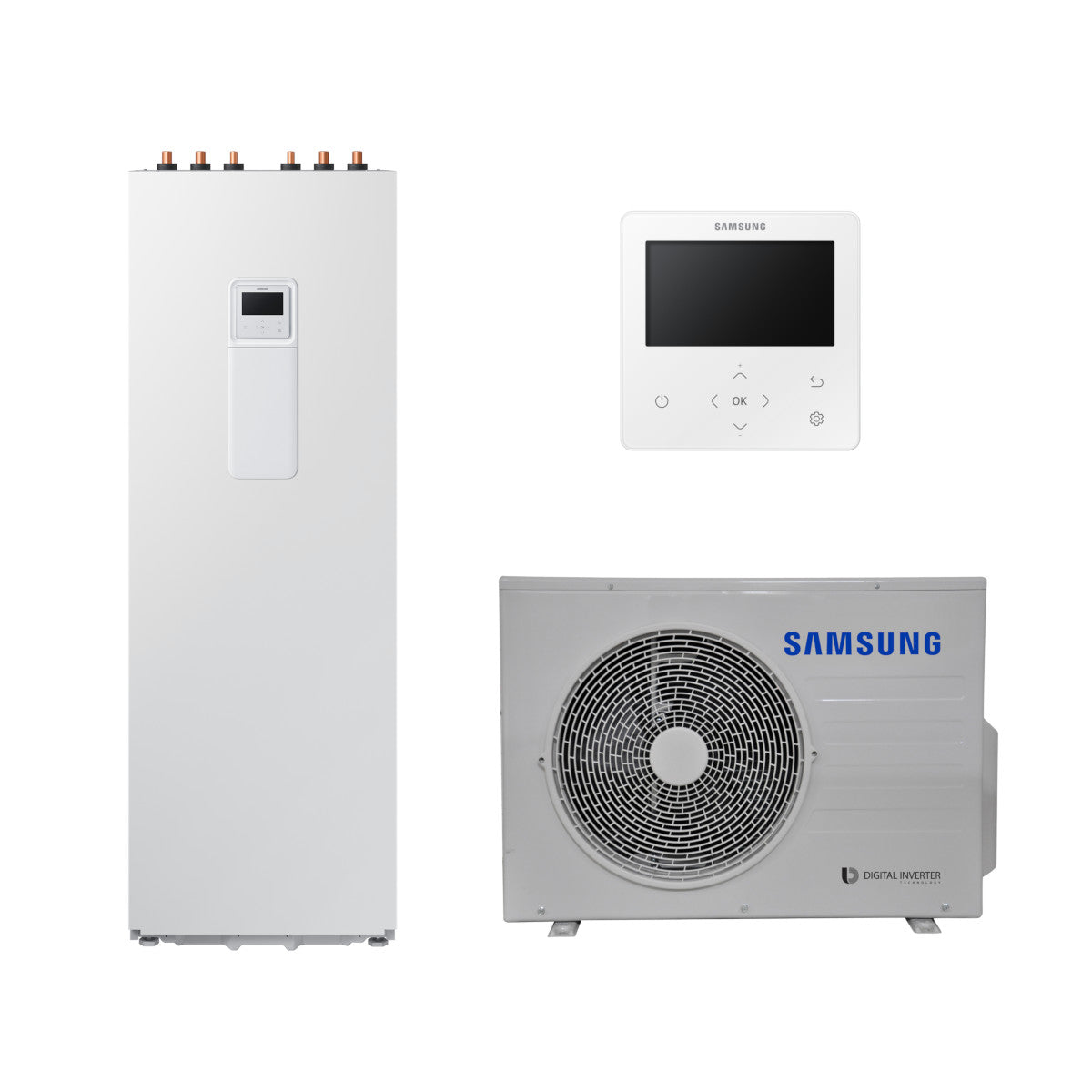Samsung Split ClimateHub R32 hőszivattyú 6 kW + 260l-es tartály + vezetékes szabályzó, 1 fázis