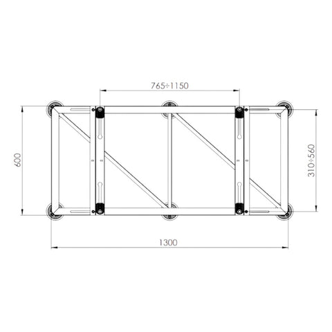 Terralux hőszivattyú álló konzol, 1300x410x600, SZÜRKE - MAX 200kg