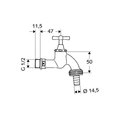 SCHELL Kifolyócsap 1/2" légbeszívó+visszafolyásgátló+k