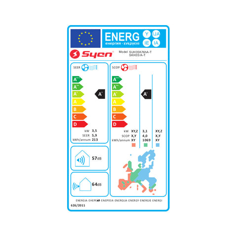 Syen mono split klíma szett kazettás 3.5 kW