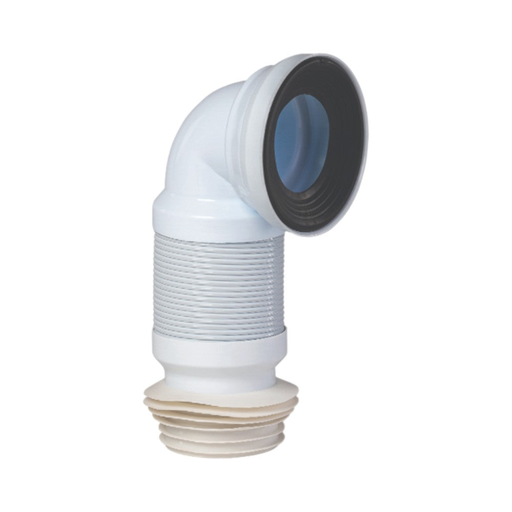 Styron Wc bekötő könyök, flexibilis, 90mm elfolyás