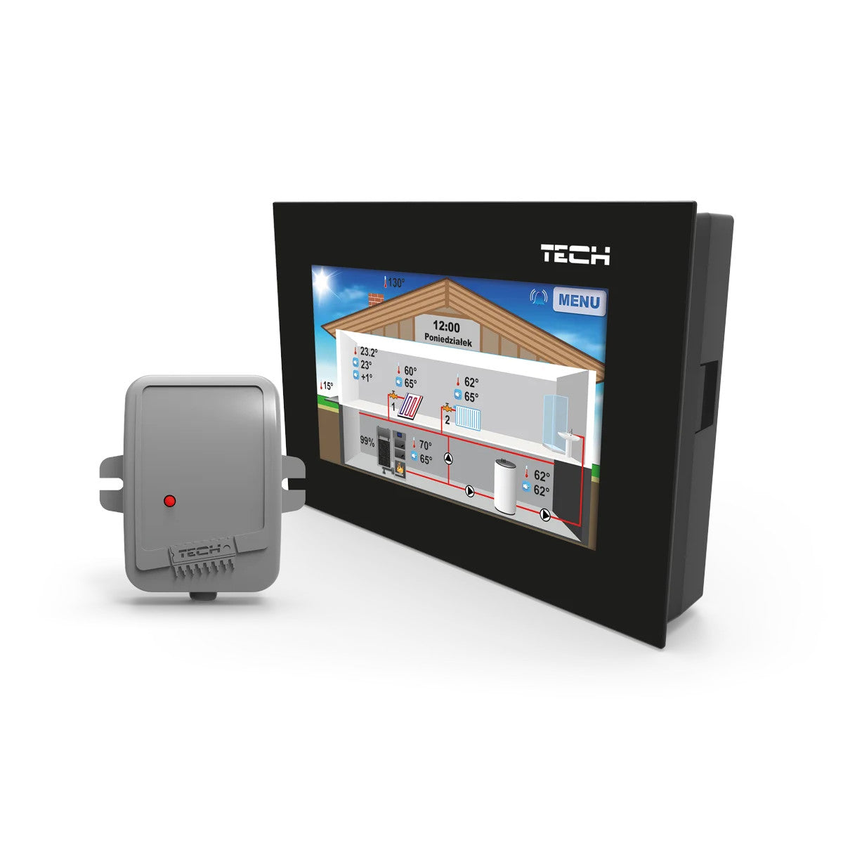 TECH EU-281 C termosztát RS kommunikációval - végrehajtó modul (281C-01-EU02-1)