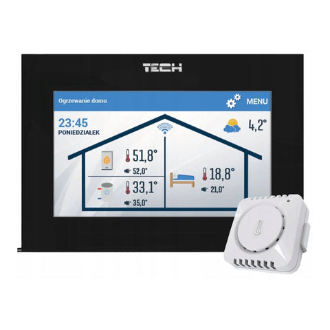 TECH EU-2801 WiFi termosztát OpenTherm kommunikációval + 1 db hőm. érzékelő (2801WIFI-01-EU02-1)