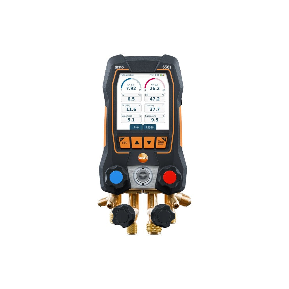 testo 558s okos vákuum szett (lakatfogóval, 2db hőmérséklet érzékelővel, vákuum szondával)