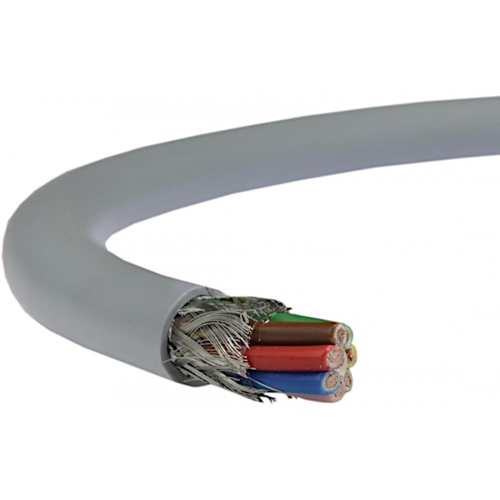 Install AMP Elektromos vezeték, árnyékolt riasztó kábel réz, 8x0,22mm2 sodrott, fehér 300V