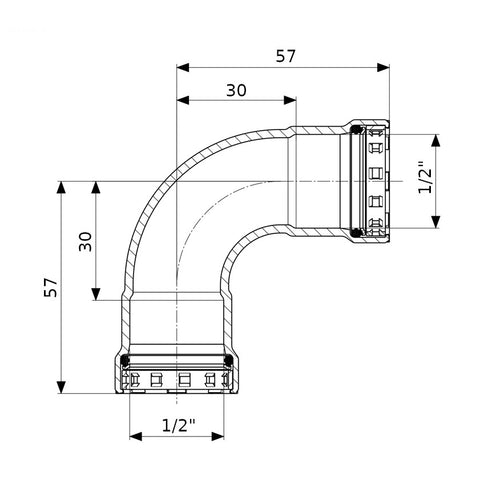 Viega acél Megapress könyök BB 1/2"
