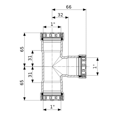 Viega acél Megapress T-idom 1"