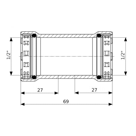 Viega acél Megapress G áttolókarmantyú 1/2"