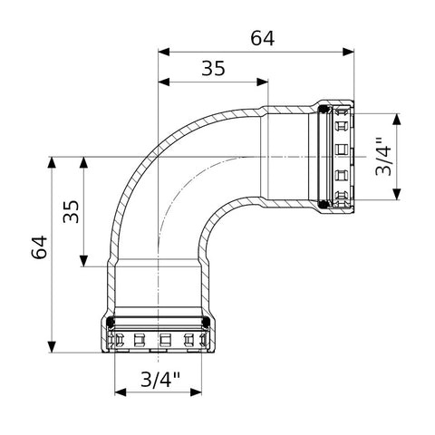 Viega acél Megapress G könyök BB 3/4"