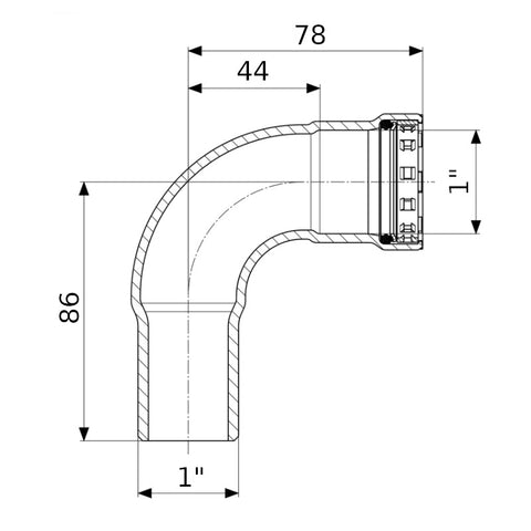 Viega acél Megapress G könyök KB 1"