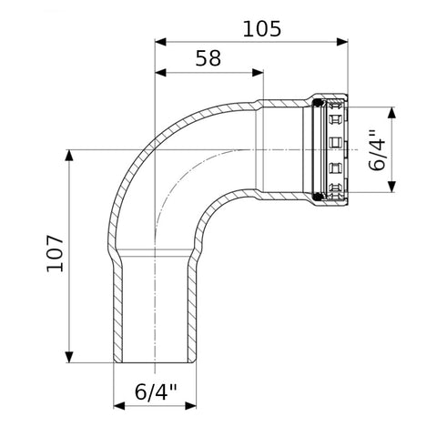 Viega acél Megapress G könyök KB 6/4"