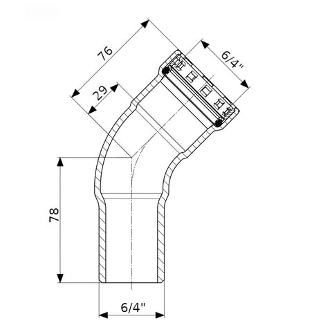 Viega acél Megapress G ív 45° KB 6/4"